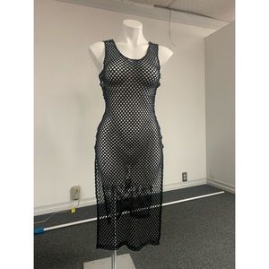 Bikini coverup  fishnet top black size small